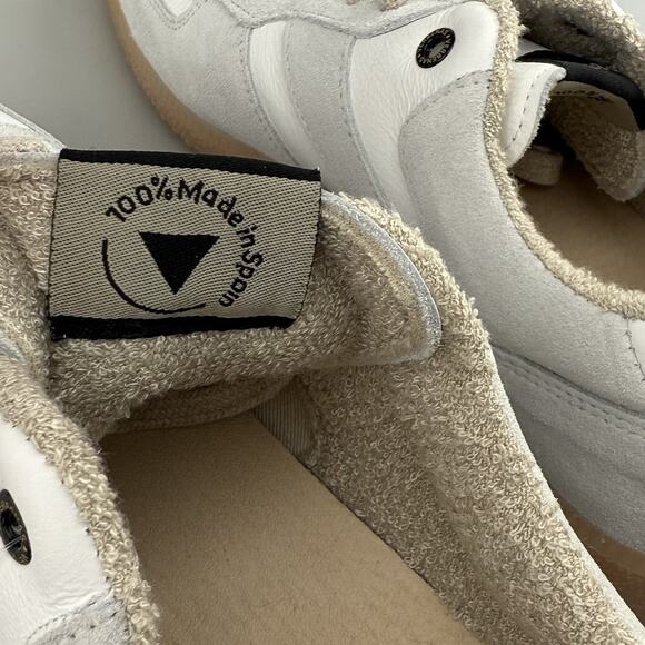 Verbenas Soro Savage White Suede Sneakers Leather Size 42 Terry Lined Spain - Picture 11 of 12